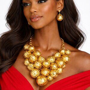 Sequin Ball Statement Necklace